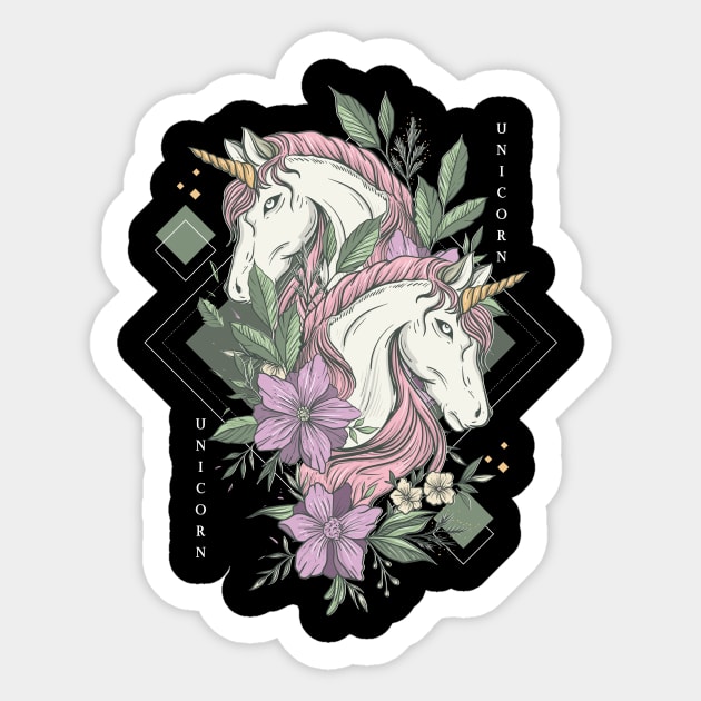 luxe unicorn double Sticker by Tshirt lover 1